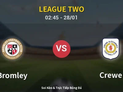 Kết Quả: Bromley 2-2 Crewe – Highlight & Bàn Thắng | League Two