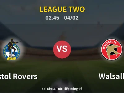 Kết Quả: Bristol Rovers 2-0 Walsall – Highlight & Bàn Thắng | League Two