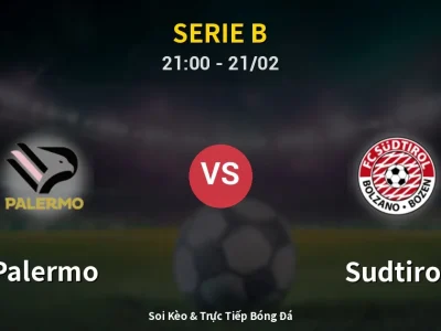 🔴 Trực Tiếp: Palermo 3-0 Sudtirol – Link Xem Serie B (Full HD)