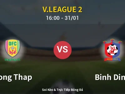 Kết Quả: Dong Thap 1-1 Binh Dinh – Highlight & Bàn Thắng | V.League 2