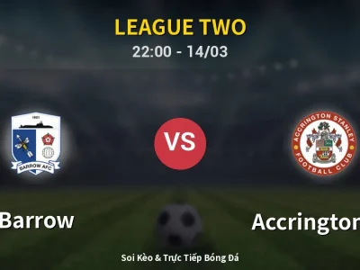 🔴 Trực Tiếp: Barrow 0-0 Accrington ST – Link Xem League Two (Full HD)