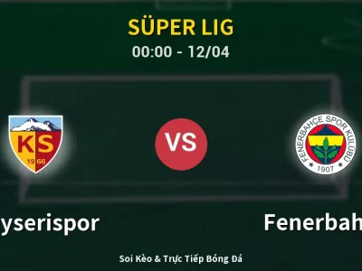 Kết Quả: Kayserispor 0-4 Fenerbahçe – Highlight & Bàn Thắng | Süper Lig