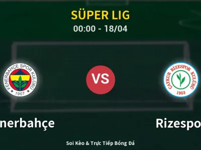🔴 Trực Tiếp: Fenerbahçe 0-0 Rizespor – Link Xem Süper Lig (Full HD)