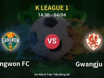🔴 Trực Tiếp: Gangwon FC 3-0 Gwangju FC – Link Xem K League 1 (Full HD)