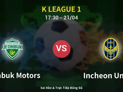 Kết Quả: Jeonbuk Motors 1-2 Incheon United – Highlight & Bàn Thắng | K League 1