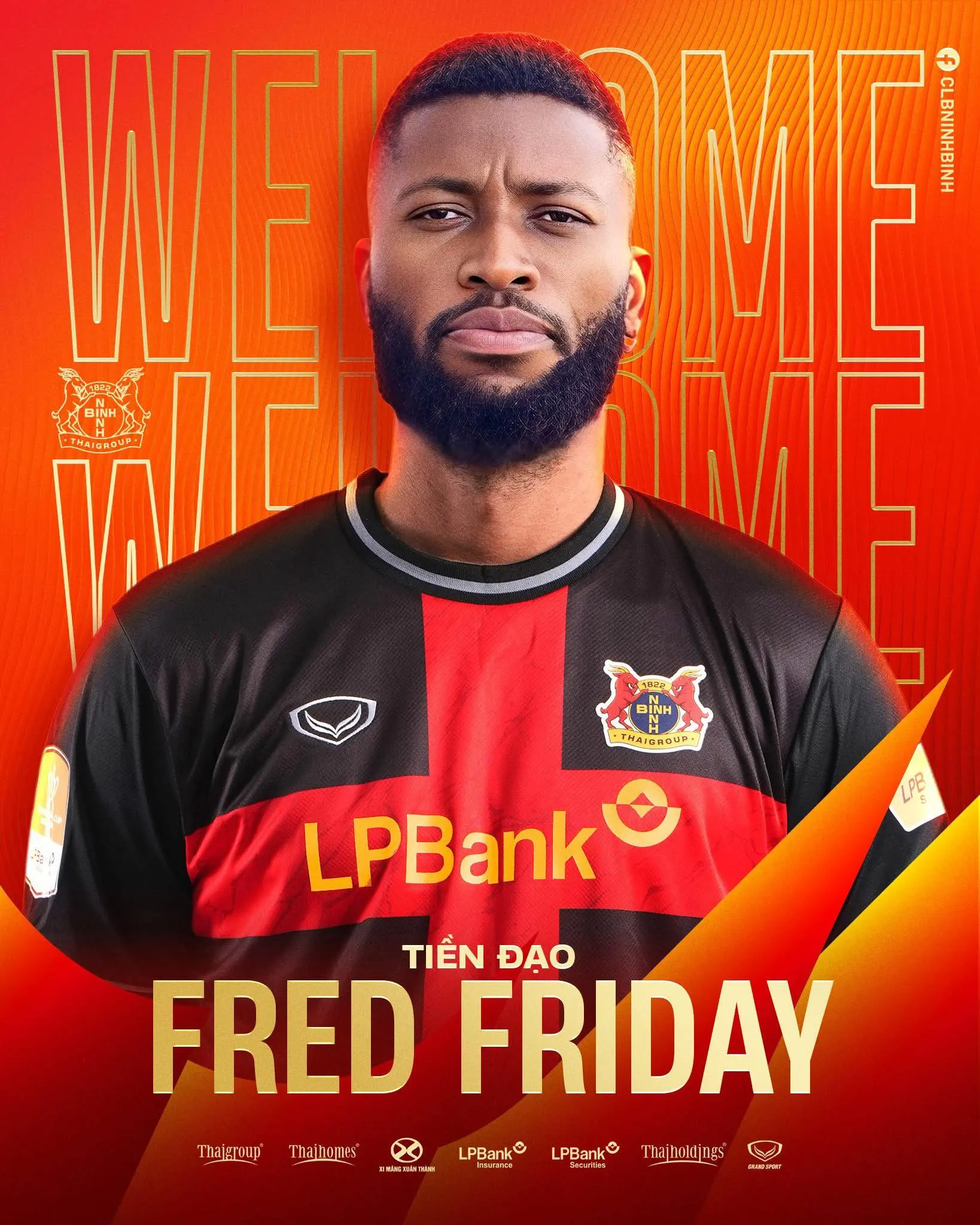 Fred Friday gia nhập CLB Ninh Bình, quyết tâm đua vô địch V.League 1